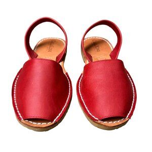 CALAXINI Classic Avarca Shoes Womens 36 6 Red Spanish Sandals Slingback Slides